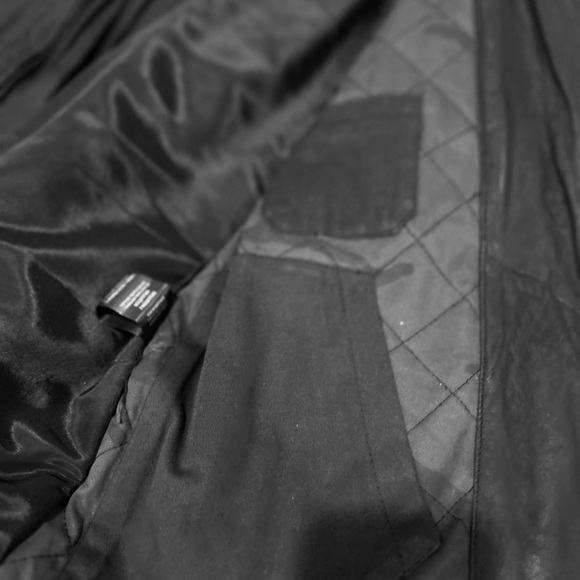 Black Men's Rusted Biker Jacket - Picture 5 of 5